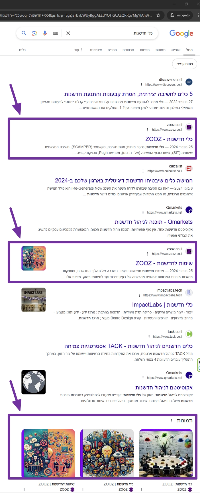 כלי חדשנות עבור ZOOZ - תוצאות חיפוש בגוגל למאמר מתורגם